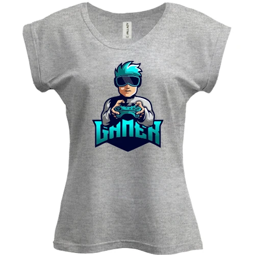 Футболка женская PANI, Серый меланж, Gamer
