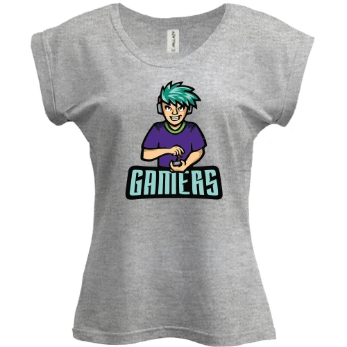 Футболка женская PANI, Серый меланж, Gamers