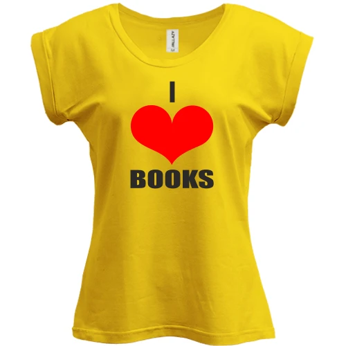 Футболка жіноча PANI, Жовтий, I love books