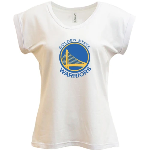 Футболка женская PANI, Белый, с цветным логотипом Golden State Warriors
