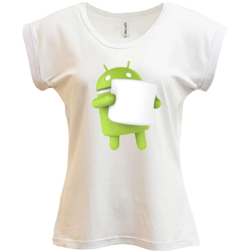 Футболка жіноча PANI, Білий, Android 6 Marshmallow
