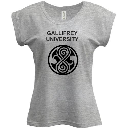 Футболка женская PANI, Серый меланж, Доктор Кто (Gallifrey University)