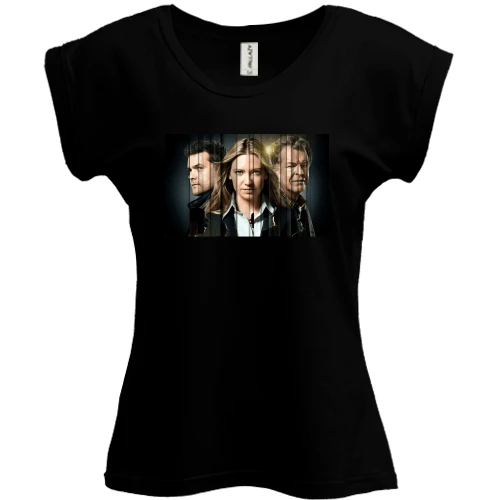 Футболка женская PANI, черный, с героями сериала За Гранью (Fringe)