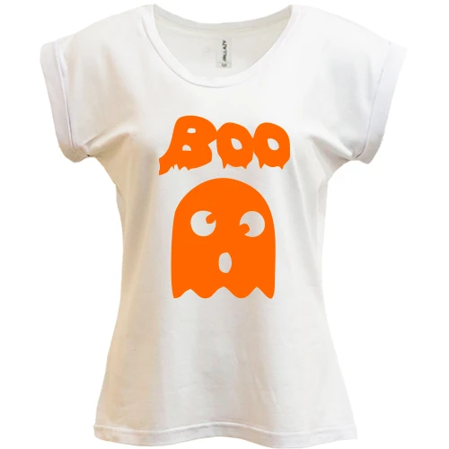 Футболка жіноча PANI, Білий, з милим привидом "BOO" Halloween