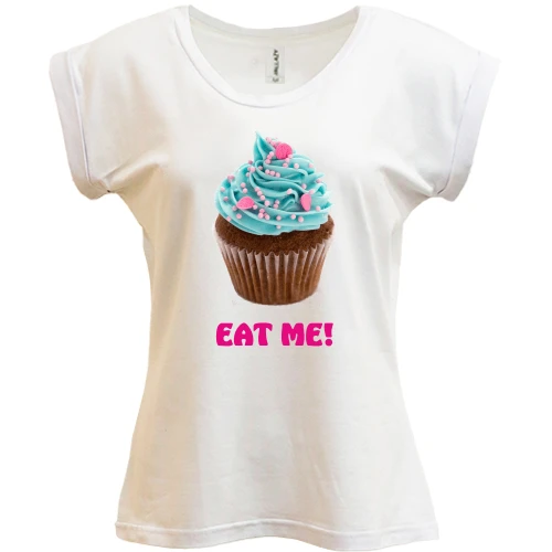Футболка женская PANI, Белый, Eat me!