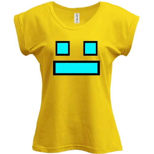 Футболка жіноча PANI, Жовтий, «Geometry Dash Smile»