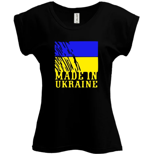Футболка женская PANI, Черный, Made in Ukraine (с флагом)