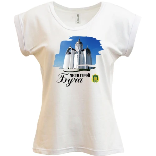 Футболка жіноча PANI, Синій, Місто-Герой Буча