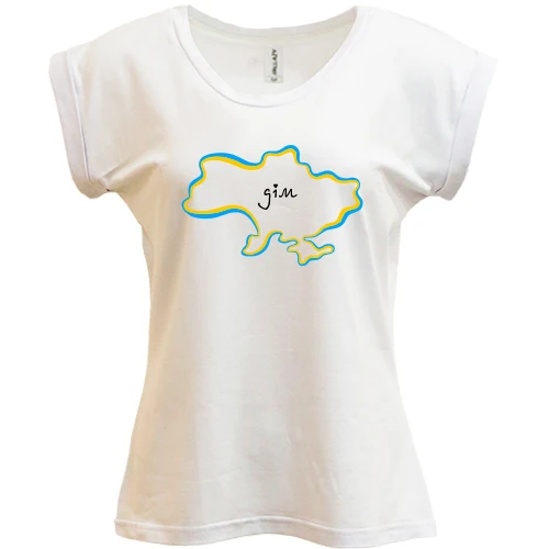 Футболка жіноча PANI, Білий, з мапою України - Дім