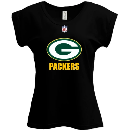 Футболка жіноча PANI, Чорний, Green Bay Packers