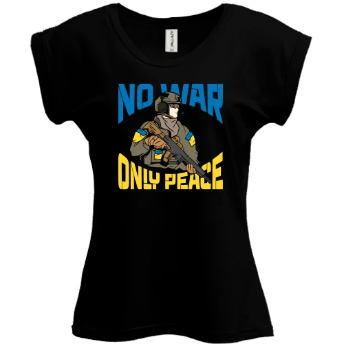 Футболка женская PANI, Черный, No war - only peace