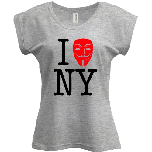 Футболка жіноча PANI, Сірий меланж, I Anonymous NY