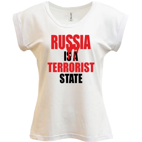 Футболка жіноча PANI, Білий, Russia is a Terrorist State