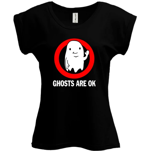 Футболка женская PANI, Черный, ghosts are ok