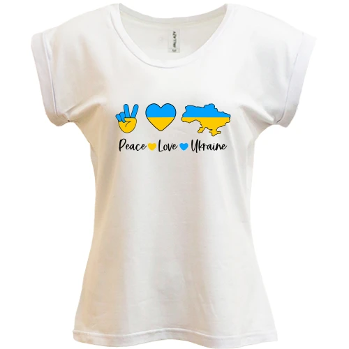 Футболка женская PANI, Белый, Peace Love Ukraine