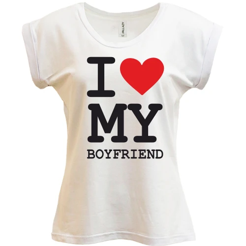 Футболка жіноча PANI, Білий, I love my boyfriend