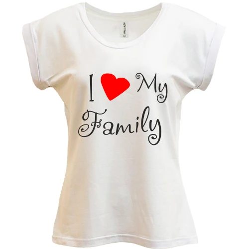Футболка женская PANI, Белый, I Love My Family