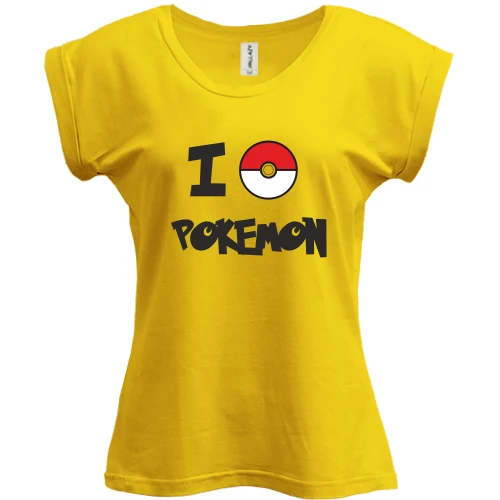 Футболка женская PANI, желтый, I love Pokemon