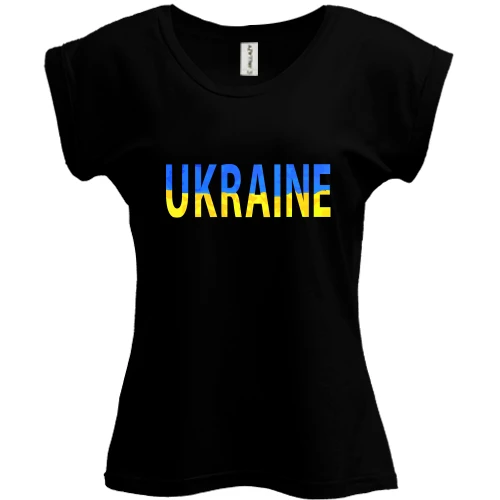 Футболка жіноча PANI, Чорний, Ukraine (жовто-синій напис)