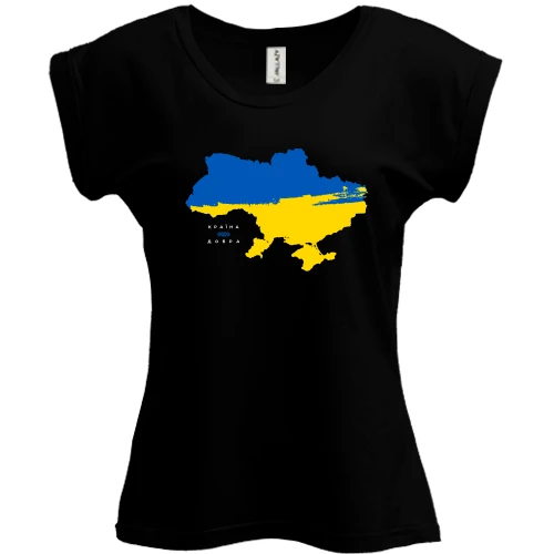 Футболка женская PANI, Черный, Украина - страна добра