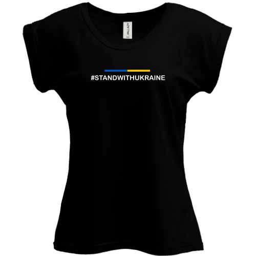 Футболка женская PANI, Черный, # STAND WITH UKRAINE