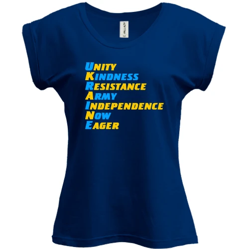 Футболка женская PANI, Синий, Unity Kindness Resistance
