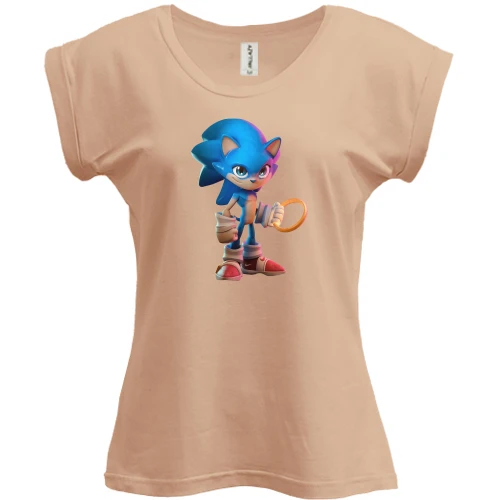 Футболка женская PANI, Бежевый, Sonic - Just Do It