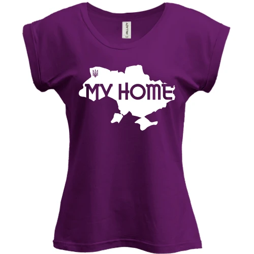 Футболка жіноча PANI, Фіолетовий, з мапою "My HOME"