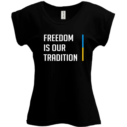 Футболка женская PANI, Черный, Freedom is our tradition