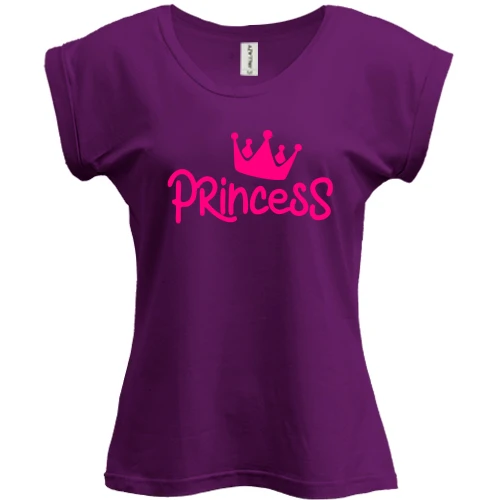 Футболка женская PANI, фиолетовый, с короной "princess"