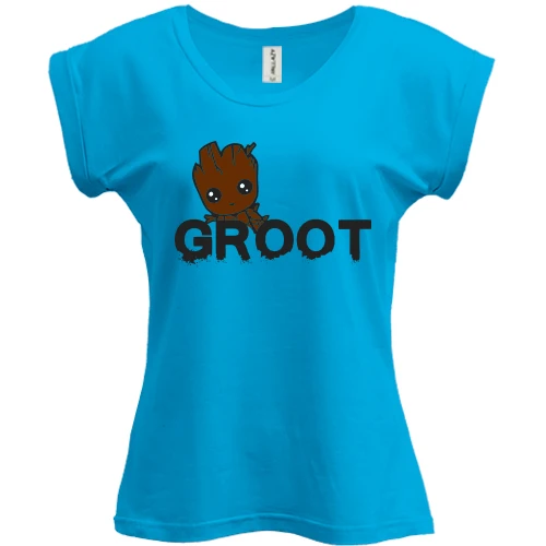 Футболка жіноча PANI, Білий, "Groot" (Вартові Галактики)