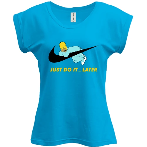 Футболка жіноча PANI, Синій, "Just do it... later"