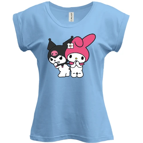 Футболка жіноча PANI, Синій, з Kuromi & My melody