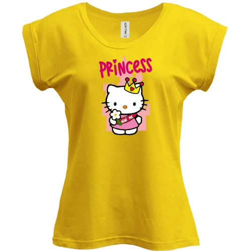 Футболка жіноча PANI, Жовтий, "Хелло Кітті - Princess"