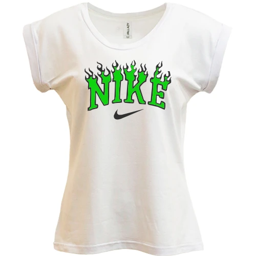 Футболка женская PANI, Белый, с лого Nike в пламени