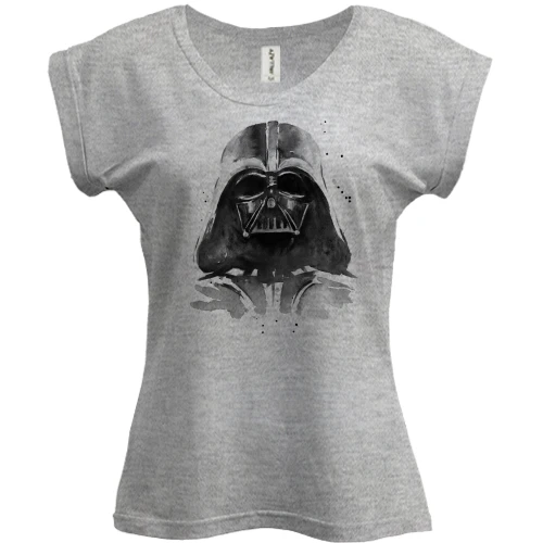 Футболка женская PANI, Серый меланж, с Вейдером (Звёздные войны)