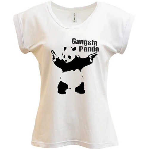 Футболка жіноча PANI, Білий, Gangsta Panda