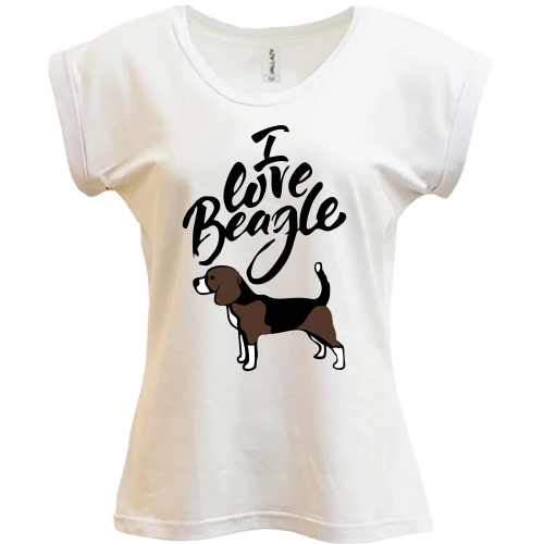 Футболка женская PANI, Белый, I love my beagle