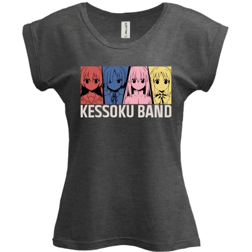 Футболка женская PANI, серый меланж, Kessoku Band