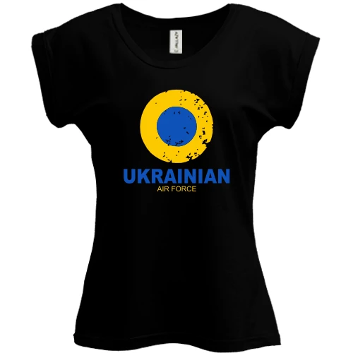 Футболка женская PANI, Черный, "Ukrainian air force"