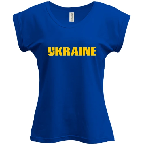 Футболка женская PANI, Синий, с птичкой "Ukraine"