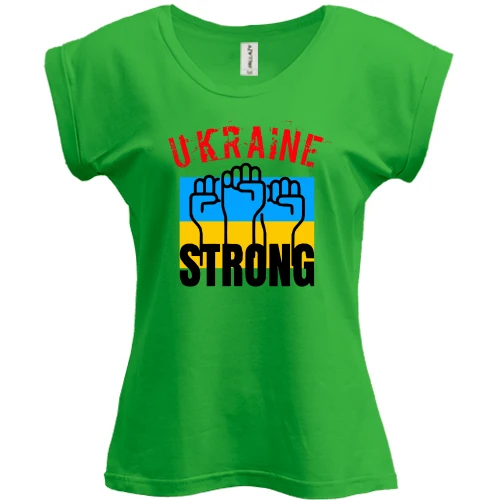 Футболка женская PANI, Зеленый, "Ukraine Strong"