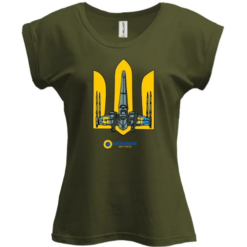 Футболка женская PANI с тризубом "Ukrainian air force"