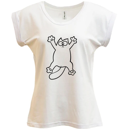 Футболка женская PANI, Белый, Simon's cat
