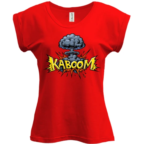 Футболка женская PANI, Красный, с сердцем "Kaboom"