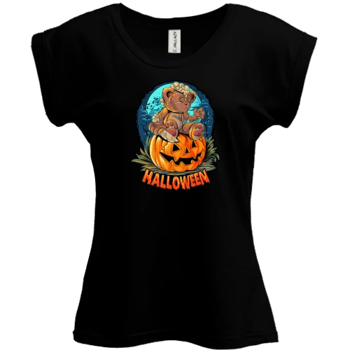 Футболка жіноча PANI, Чорний, "Halloween"