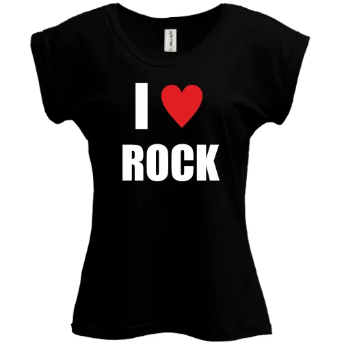 Футболка женская PANI, Черный, I love Rock