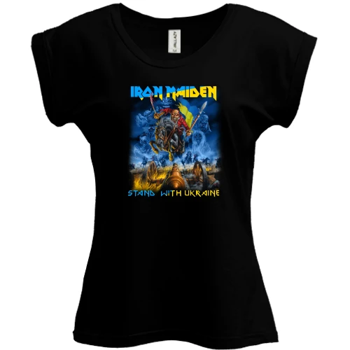 Футболка женская PANI, Черный, Iron Maiden - stand with Ukraine