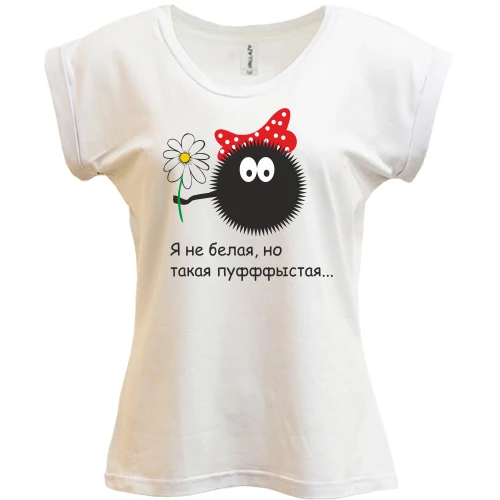 Футболка женская PANI, белый, Пуфыстая