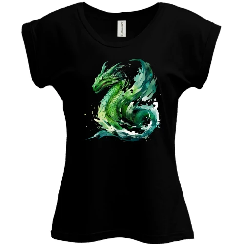 Футболка жіноча PANI, чорний, Green Dragon Art (2)